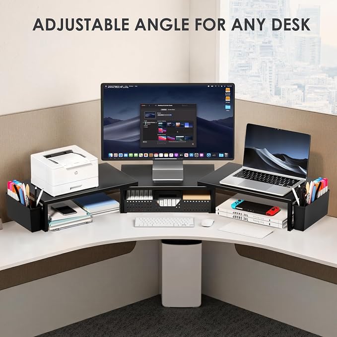 OPNICE Desk Organizers and Accessories, Dual Monitor Stand Riser - Image 6