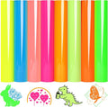 WRAPXPERT Neon HTV Heat Transfer Vinyl 8 Neon Vinyl Assorted Sheets 12x10In by WRAPXPERT