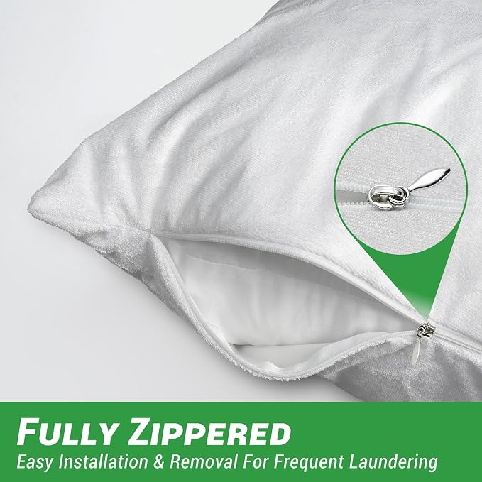 Gogreen Bamboo Rayon Waterproof Pillow Protector, Breathable Pillow Cover - Image 3
