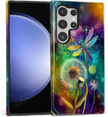for Samsung Galaxy S24 Ultra Case, Dragonfly Dandelion Colorful Pattern Glossy by Teonvpu