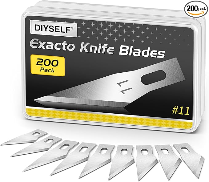 DIYSELF 200 PCS Exacto Knife Blades #11, Exacto Knife Replacement Blade by DIYSELF