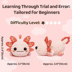 Mewaii Crochet Kit for Beginners, 3 Pack Axolotl Craft Set | 40% Extra Yarn - Image 5