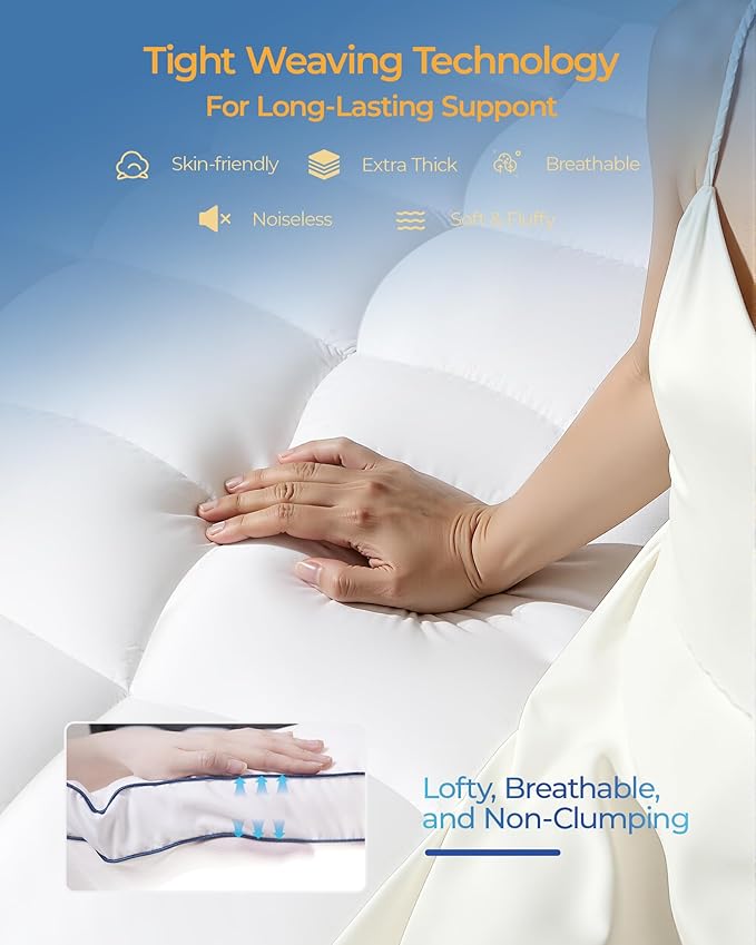 KAYFIA Full Mattress Topper, Extra Thick Mattress Pad Cover - Image 4