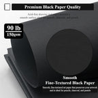 SuFly Black Paper Notebook, 60 Sheets Spiral Bound Sketch Book 9x12, - Image 3