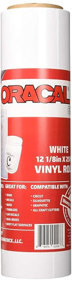 12.125" x 25ft Roll of Oracal 651 White Craft Vinyl by Orafol