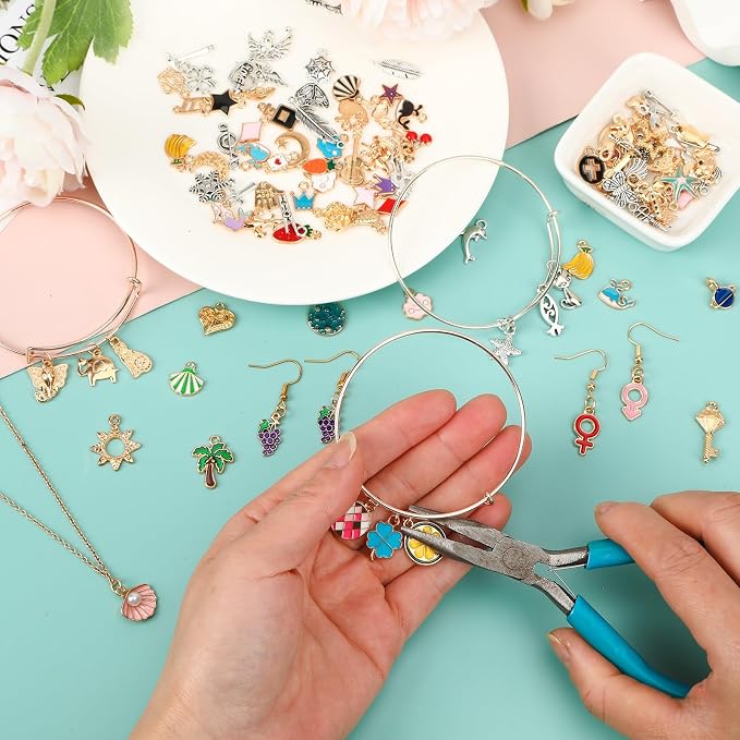 SANNIX 90Pcs Bangle Charms for Jewelry Making - Image 5