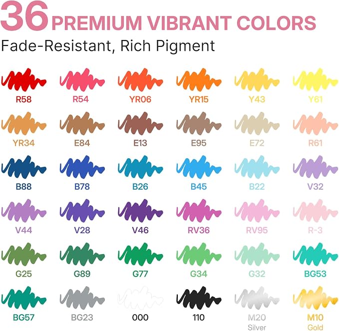 WUO 36 Colors Acrylic Paint Markers, Acrylic Paint Pens and Acrylic Markers - Image 7