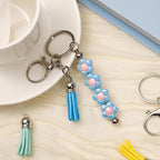 Zioyihan 40 Pcs Beadable Keychains Bars Metal Beaded Keychain Blank Keychain - Image 6