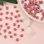 100pcs Sports Polymer Clay Beads Rugby Ball Beads DIY Jewelry Making - Image 2