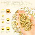 qiipii 900PCS 6mm Shiny Gold Round Half Round Pearls - Image 3