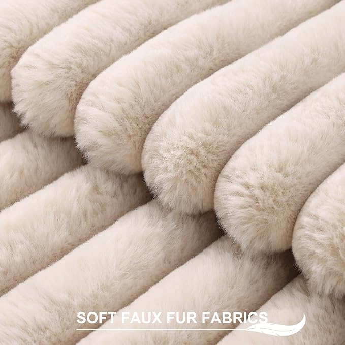 Pallene Faux Fur Plush Throw Pillow Covers 22x22 Set of 2, Luxury Soft Fluffy - Image 2