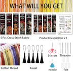 VIGEGU 5 Pcs Horror Stamped Cross Stitch Bookmark Kits - Image 2