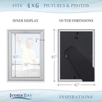Icona Bay 4x6 Picture Frames, 6 Pack, Contemporary, Inspirations | These Icona - Image 3