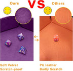 SIQUK 6 Pieces Dice Tray Hexagon Dice Rolling Holder Folding PU Leather Dice - Image 7