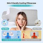 DUMOS Cervical Neck Pillow for Sleeping, Cooling Ergonomic Memory Foam Pillow - Image 3