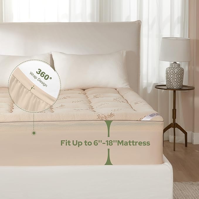 BEDLORE California King Memory Foam Mattress Topper 4 Inch, 2-in-1 Dual Layer - Image 5