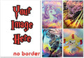 Custom Holographic Card Sleeves No Border, Laser Flashing Shiny Design by VEHASAYO
