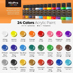Nicpro Acrylic Paint Set, 24 Colors - Image 3