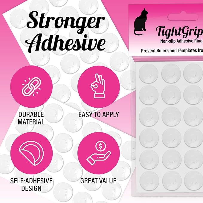 TightGrips Non-Slip Pads for Quilt Templates | Precision Grips for Quilting - Image 2