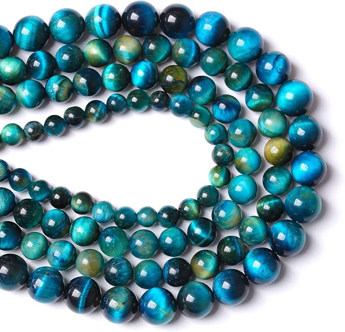 8mm Natural Blue Tiger Eye Stone Beads Round Loose Beads - Image 2