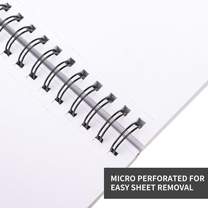 FIXSMITH 9"X12" Sketch Book, 100 Sheets, 68 lb/100gsm | 100 Sheets, Bright White - Image 5