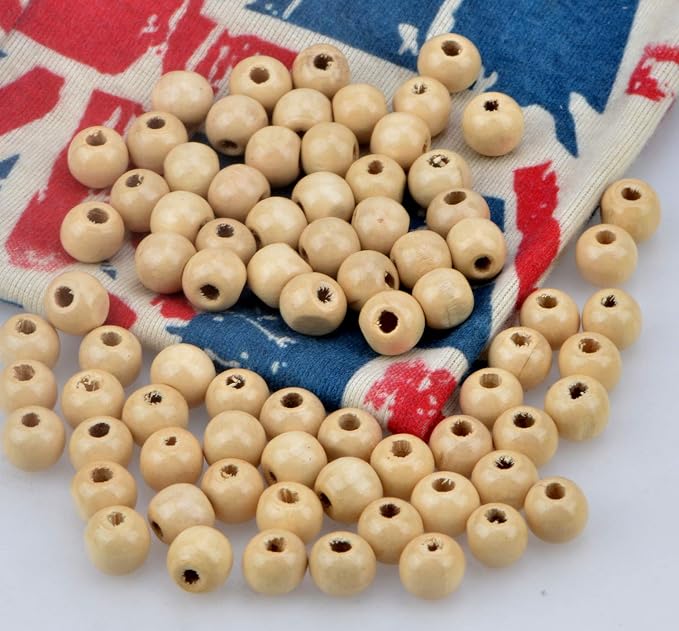 AD Beads Wood Spacer Loose Wooden Craft Beads Big Hole Beads Assorted - Image 3