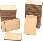 60 Pieces Unfinished Basswood Rectangles 2.5x3.5 in 3/16 Thick Plywood Tiles by Cregugua