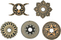 10 pcs 5 Styles Moon Flower Theme Wooden Crystal Display Star Round Lotus by Gythara