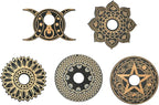 10 pcs 5 Styles Moon Flower Theme Wooden Crystal Display Star Round Lotus by Gythara