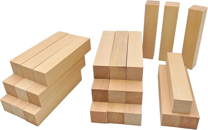 24Pcs Unfinished Basswood Blocks-0.8x0.8x4Inch Small Rectangular Wood Blocks - Image 3