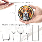 Drink Coaster Set of 6, Beagle Dog Mom Lover Gift, Leather Drink Coasters - Image 5