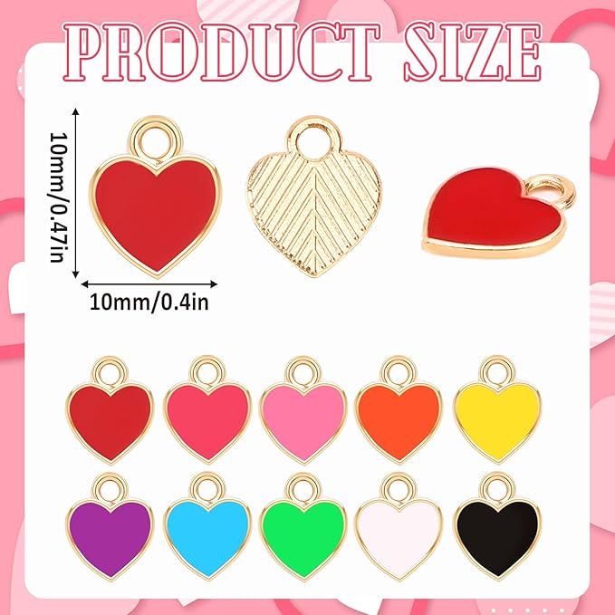 MARFOREVER 120 Pcs Heart Charms - Image 2