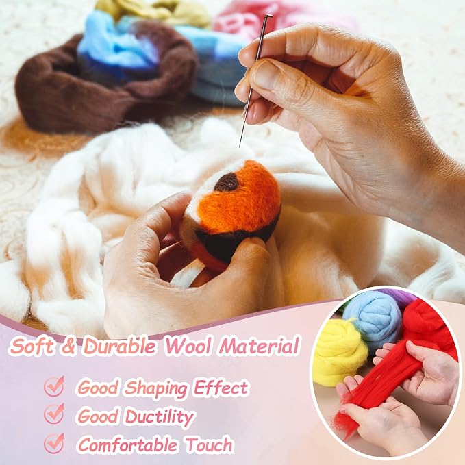 PATIKIL Wool Roving Yarn, 250G/8.8OZ Felting Wool Pure Roving Yarn - Image 3