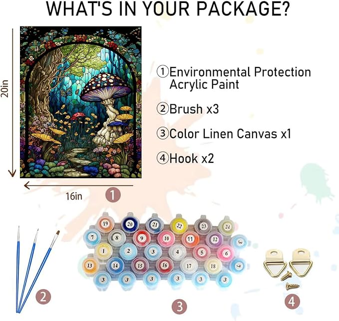 xackcme Mushroom Paint by Numbers - Image 2