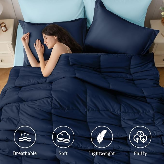 JOLLYVOGUE Queen Comforter Set, Ultra-Soft Bed in a Bag Queen Size 7 Pieces - Image 2