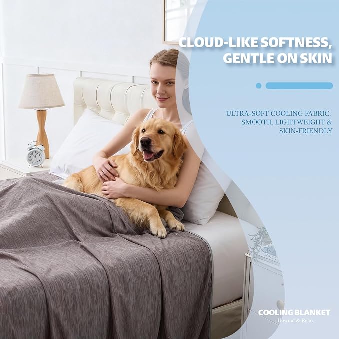 Cooling Blanket Twin Size, Cold Blanket Thin Lightweight Breathable Soft - Image 2