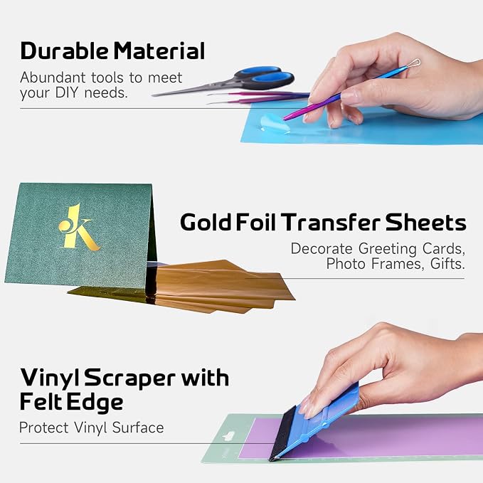 GO2CRAFT Accessories Bundle, Folded Card Stock, Card Mat, Weeding Tools - Image 4