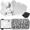 2 Pieces Jewelers Loupe 30X 60X 90X Illuminated Eye Loupe Magnifier Jewelry by Jetec