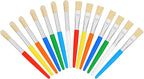 14 Pcs Paint Brushes for Kids, Round and Flat Kids Paint Brushes, Easy Hold and by REGUICORP