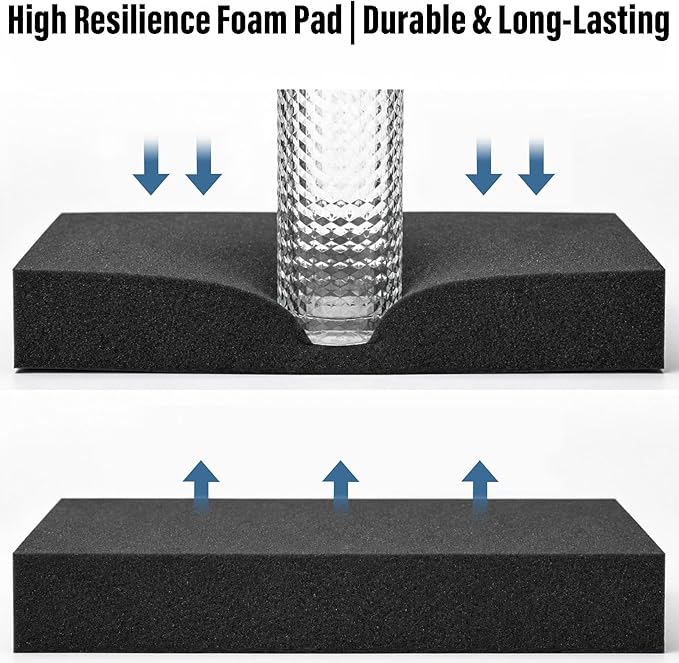 8pcs High Density Packing Foam Sheets, 2 Size Black Polyurethane Foam Padding - Image 5