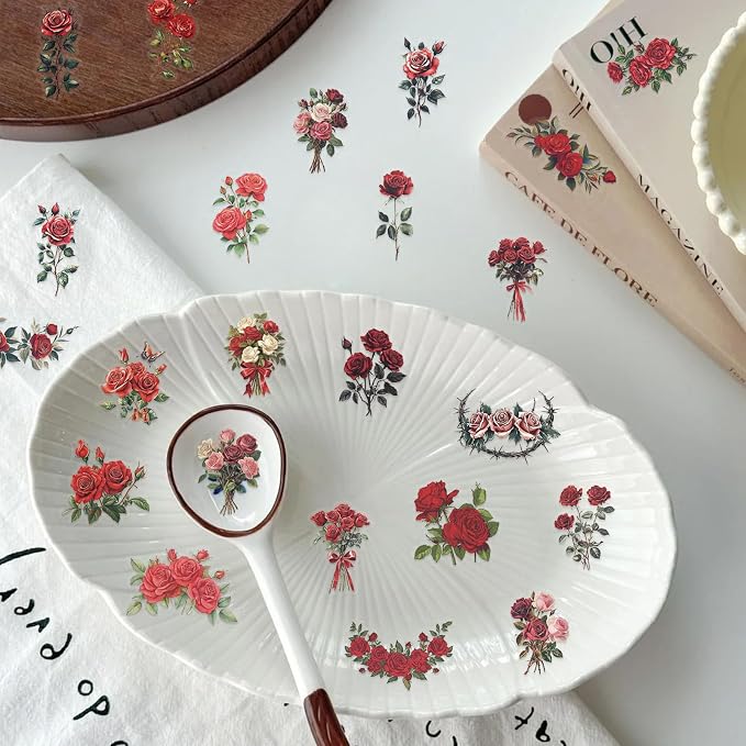 Transparent Flora Scrapbook Stickers Aesthetic Flowers Stickers | Transparent & - Image 8