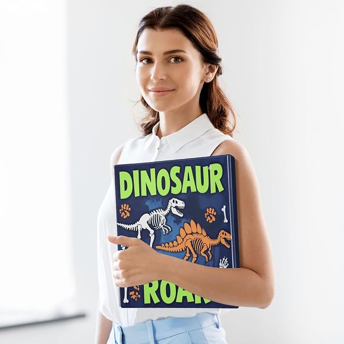 Dinosaur Roar Round Ring Binders 1.5 Inch Dragon Dino Skull 3 Ring Clipboard - Image 5