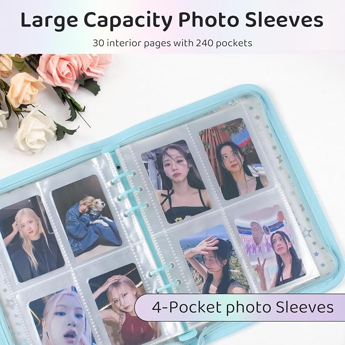 A5 Photocard Binder with 25 Pake 4-Pocket Pages, 6 Ring Photocard Holder - Image 4