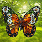 Floral Monarch Acrylic Suncatcher Stained Glass Effect Window Car Hanging - Image 3