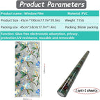 Magnolia Stained Glass Privacy Window Film, Decorative Window Tinting Film - Image 7
