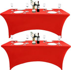 2-Pack 6ft Red Spandex Table Covers by Unknown