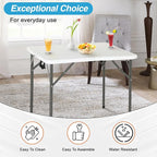 FDW 34" Folding Card Table Plastic, Portable Square Height - Image 4