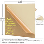 1/8 Thick 12 x 12 inch Acrylic Sheets - Image 2