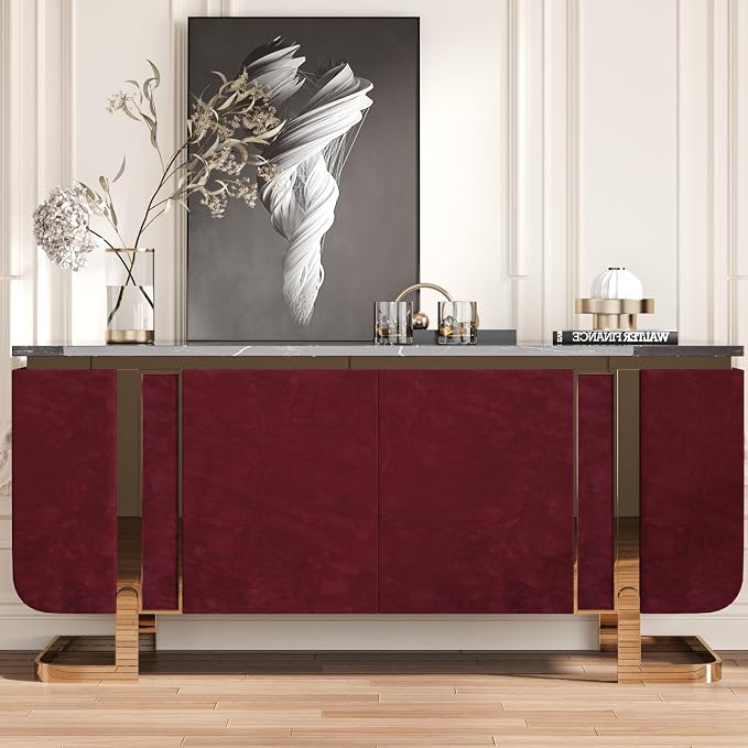 CHIHUT 12''x100'' Dark Red Self Adhesive Velvet Flocking Liner Sheet Soft - Image 4