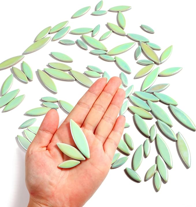 Yoption Petal Mosaic Tiles for Crafts, 200g Flower Leaf Ceramic Tiles Pieces - Image 3